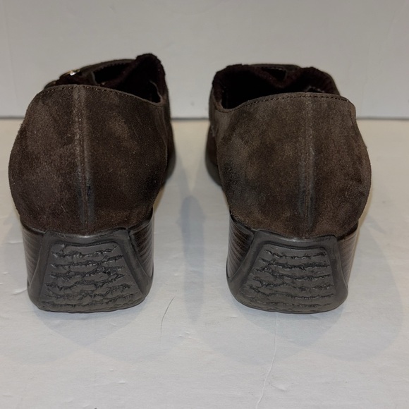 Aquatalia suede brown slide on wedge‎ loafer shoes size 7.5 - Picture 7 of 17